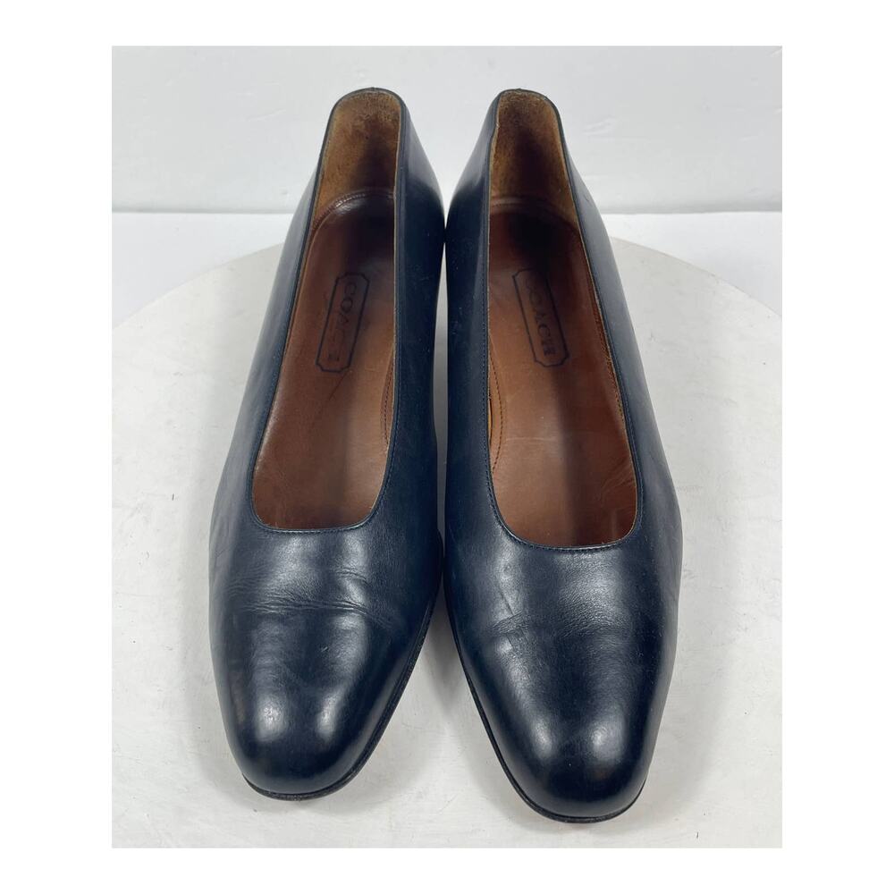 Coach Vintage Black Mini Heels Women's Size 7M Italy Chunky Heel